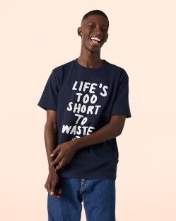 Camisetas Converse Life's Stack Para Hombre - Obsidian | Spain-4239
